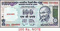 Indian 100 rupees 